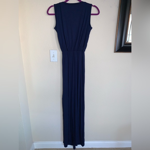 NWOT Go Couture Navy Blue Sleeveless Maxi Dress - Picture 5 of 14